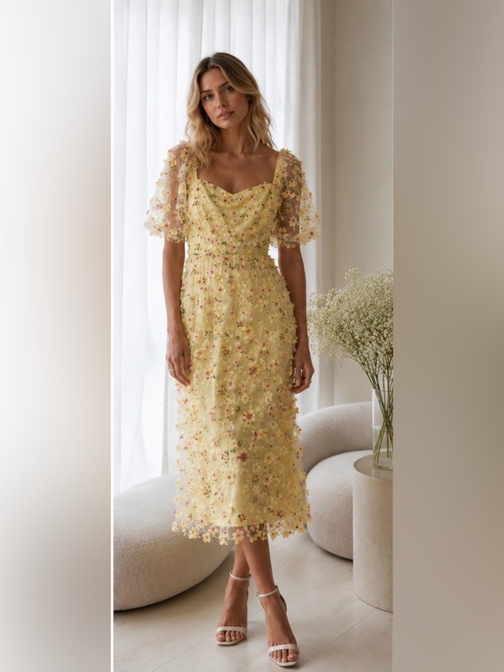 Floral 3D Maxi Dress